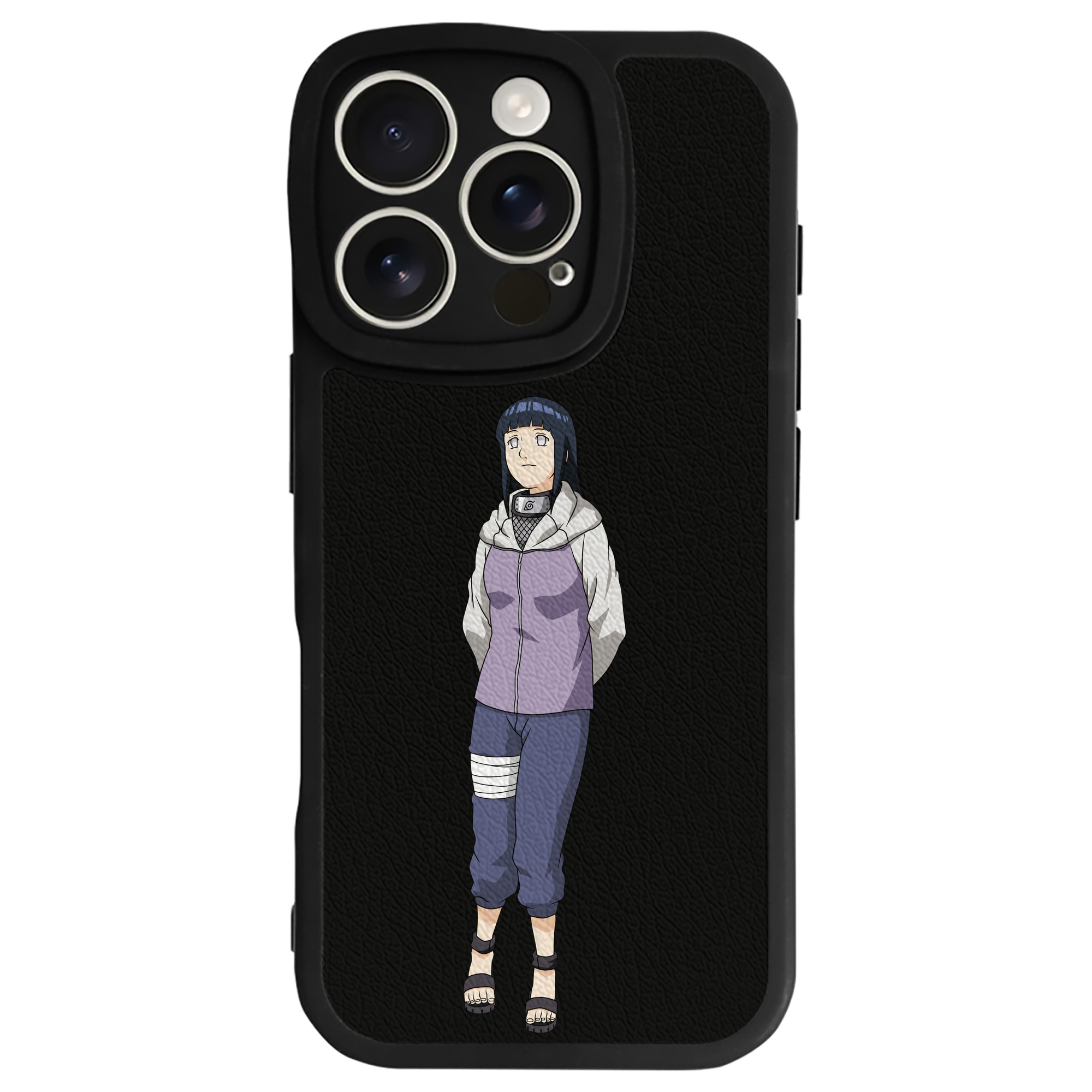 （画像用） NARUTO -ナルト- 日向ヒナタ Hyūga Hinata 【iPhone 16シリーズ対応】シリコンスマホケース（レザー調） 材質：シリコン